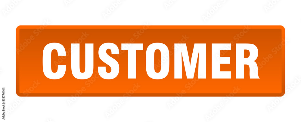customer button. customer square orange push button customer button. customer square orange push button