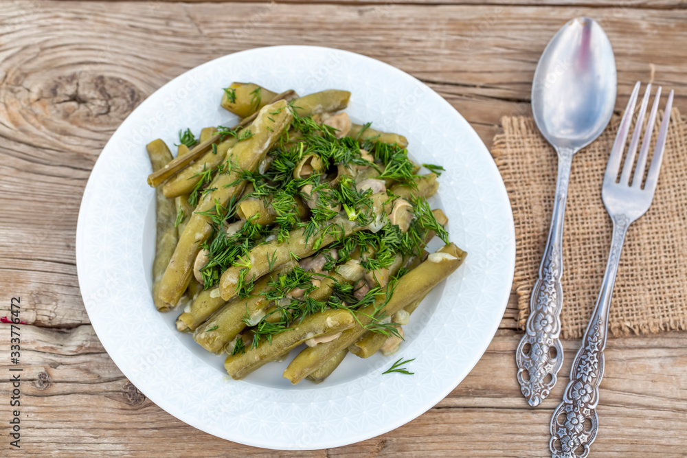 Turkish Food Broad Beans with Olive Oil and Dill / Zeytinyagli Bakla. Turkish Food Broad Beans with Olive Oil and Dill / Zeytinyagli Bakla.