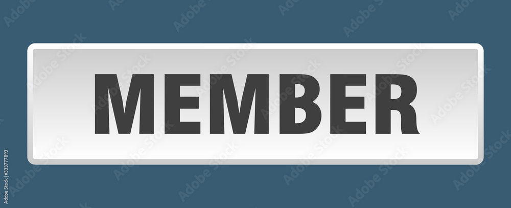 member button. member square white push button member button. member square white push button
