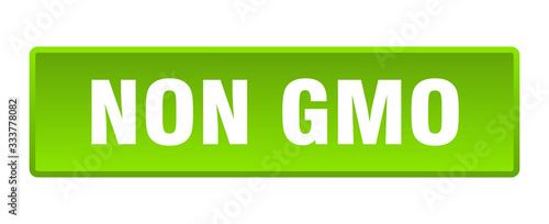non gmo button. non gmo square green push button