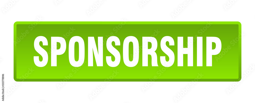 sponsorship button. sponsorship square green push button sponsorship button. sponsorship square green push button