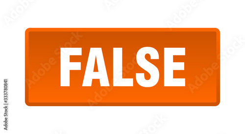 false button. false square orange push button