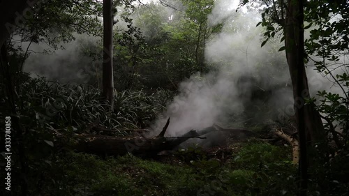 Geothermal activity fumaroles in Rincon de la Vieja National Park Costa Rica photo