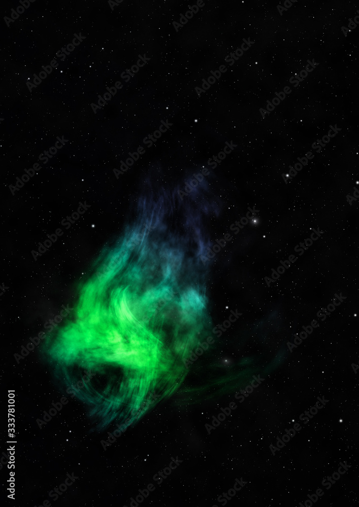 Fototapeta premium Being shone nebula and star field. 3D rendering