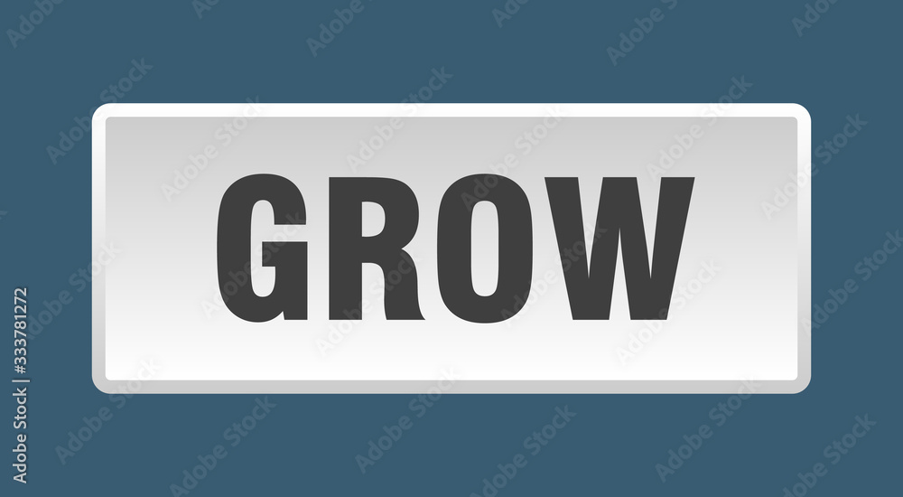 grow button. grow square white push button grow button. grow square white push button