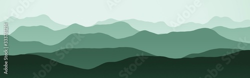cute flat of hills slopes in the mist digital graphic texture or background illustration