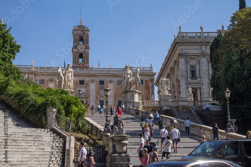 ROME, ITALY-September 25, 2019: warm autumn walks through the streets of Rome through the eyes of a tourist