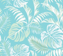 Sierkussen Tropische bladeren patronen Jungle bladeren trendy zomerprint  © Logunova  Elena