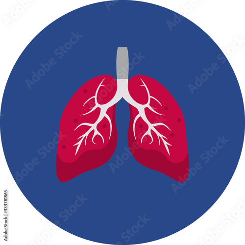 Lungs illustration , helathy lungs flat icon