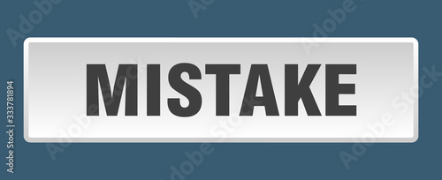 mistake button. mistake square white push button