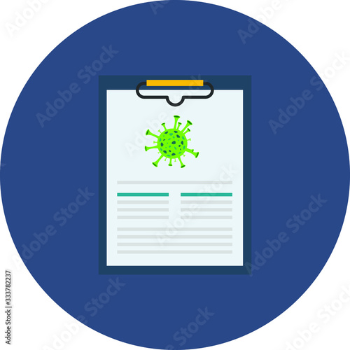Medical dignostic report having virus icons 