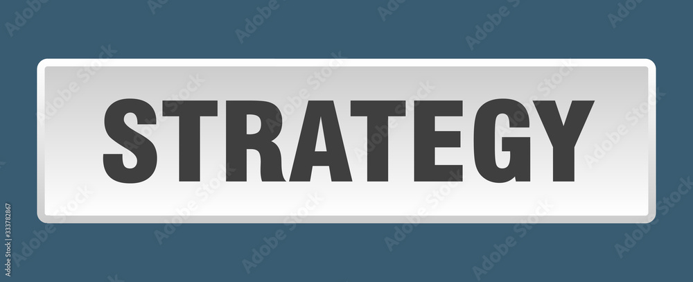 strategy button. strategy square white push button