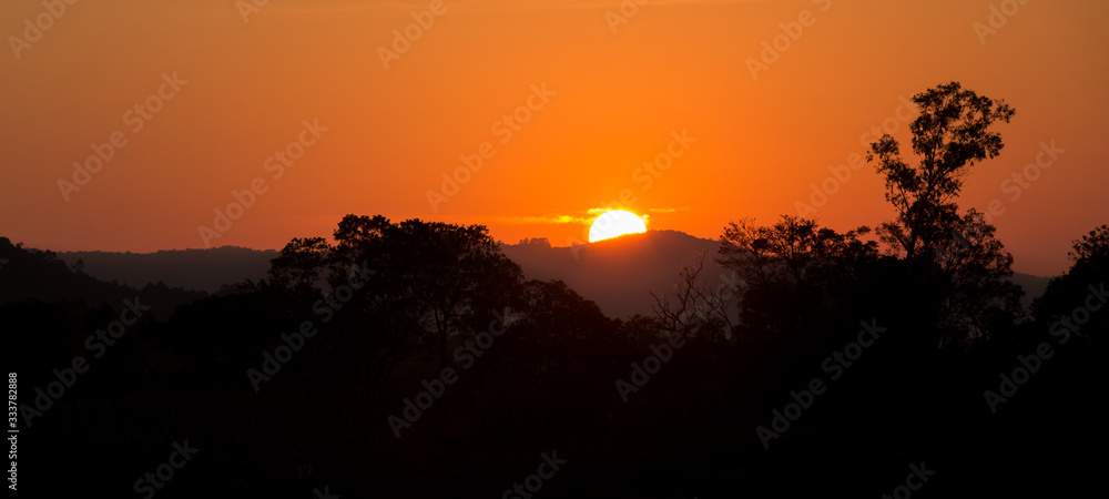 sunset in mountains