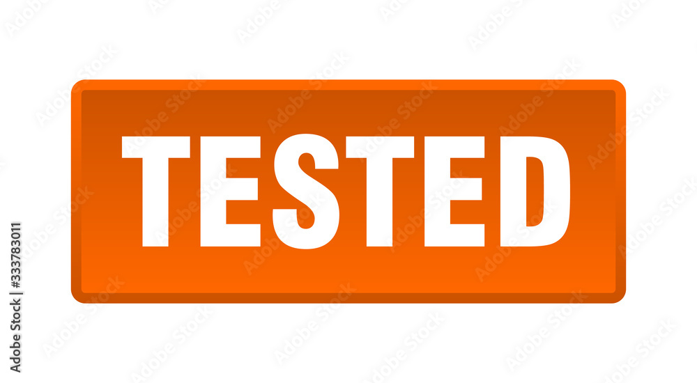 tested button. tested square orange push button tested button. tested square orange push button