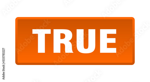 true button. true square orange push button