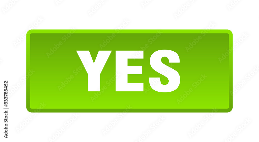 yes button. yes square green push button Stock Vector | Adobe Stock