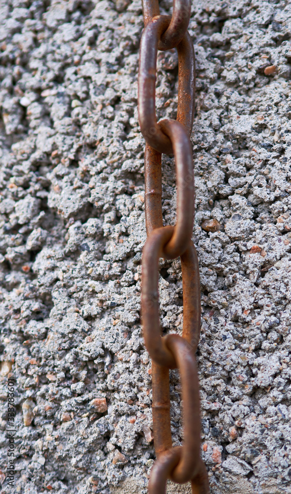 steel rusty chain on a beautiful background steel rusty chain on a beautiful background