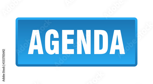 agenda button. agenda square blue push button