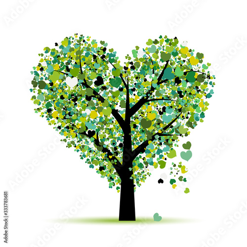 Love tree. Valentines day card for your design