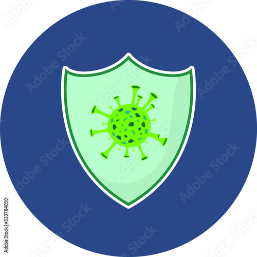 shield with symbol corona virus