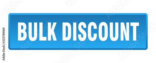 bulk discount button. bulk discount square blue push button