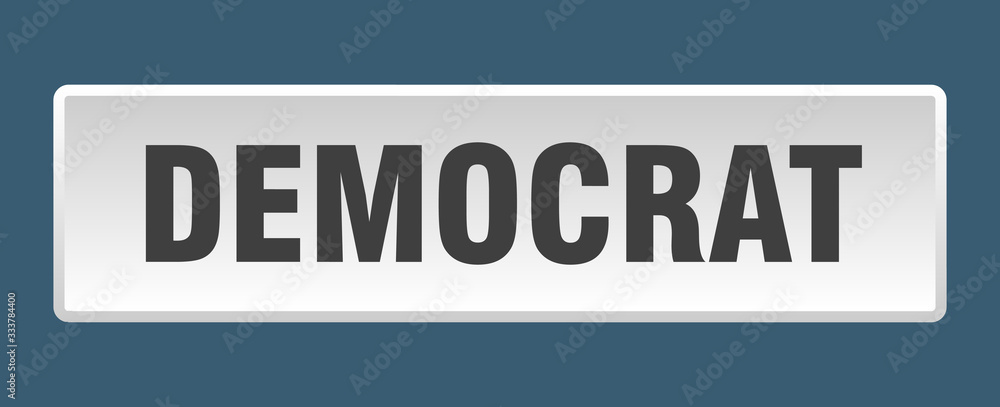democrat button. democrat square white push button democrat button. democrat square white push button