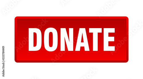 donate button. donate square red push button