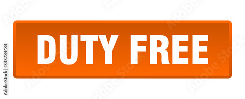 duty free button. duty free square orange push button