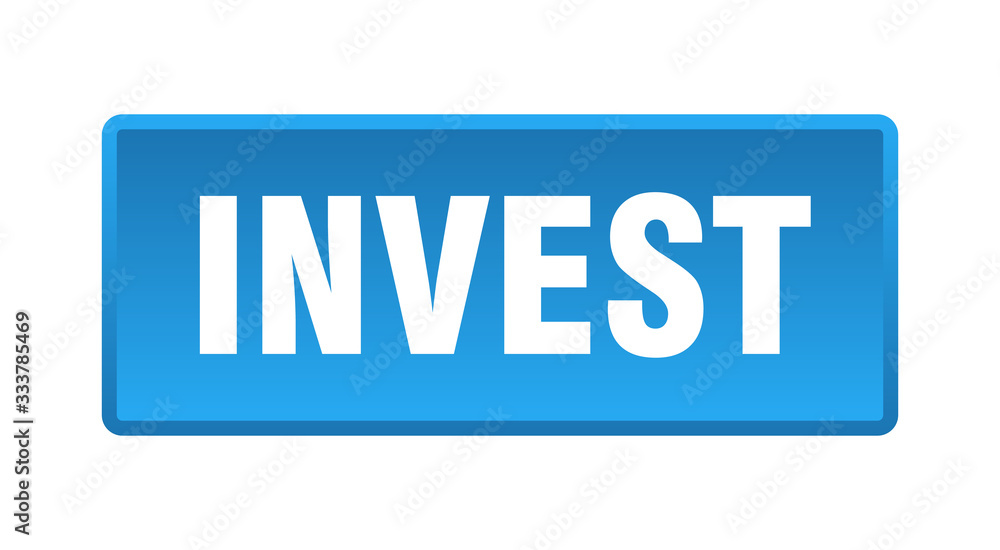 invest button. invest square blue push button invest button. invest square blue push button
