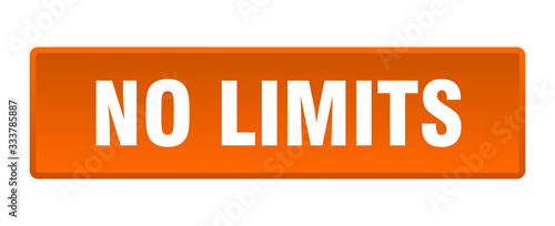 no limits button. no limits square orange push button