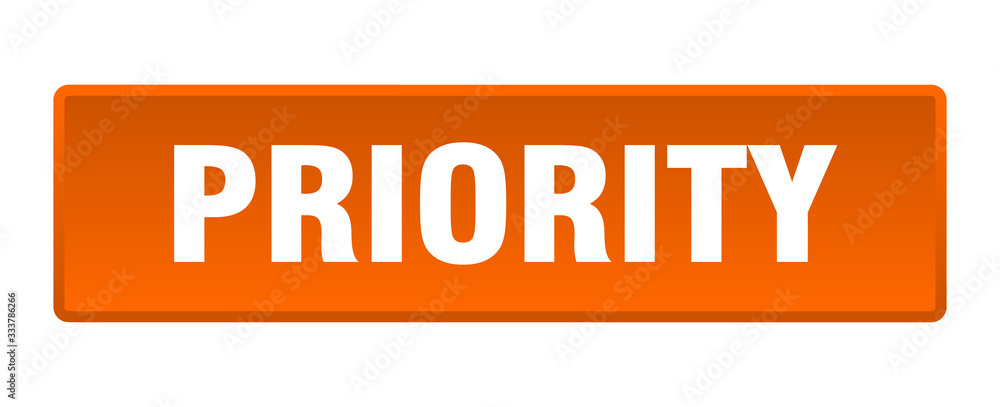 priority button. priority square orange push button priority button. priority square orange push button