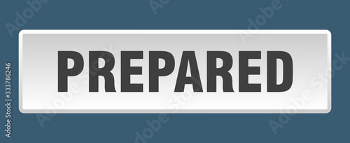 prepared button. prepared square white push button