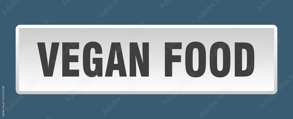 vegan food button. vegan food square white push button vegan food button. vegan food square white push button