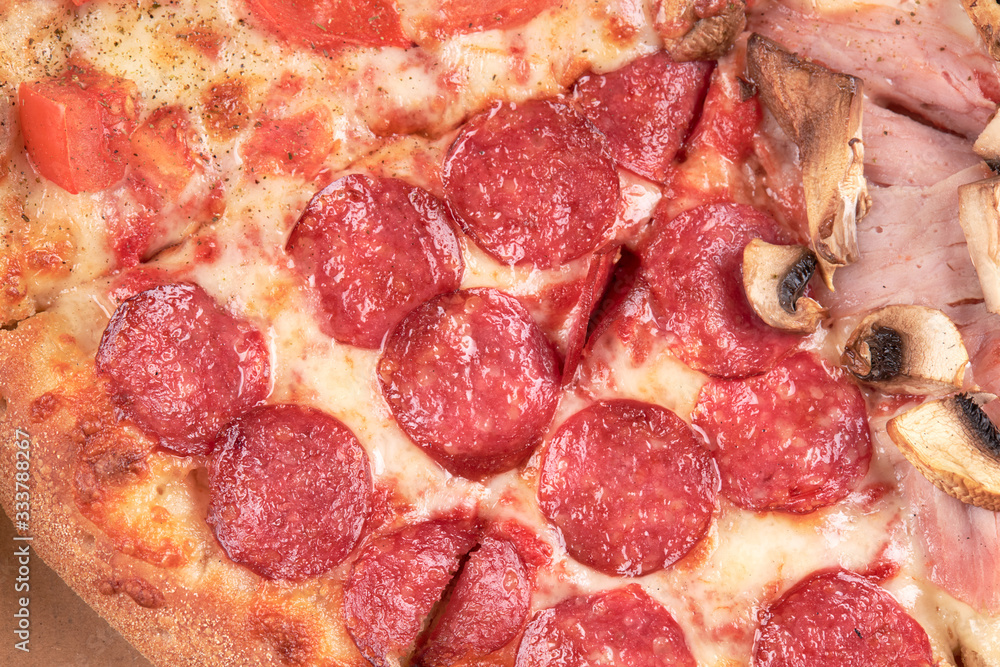 close up looking above for assorted pizza. background backdrop. close up looking above for assorted pizza. background backdrop.