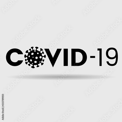 Abstract Black Coronavirus Icon with Covid-19 Text