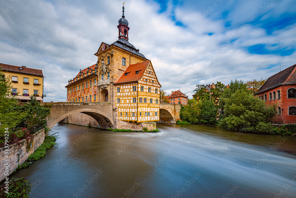 Bamberg city in Germany. Town hall building.