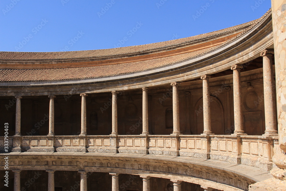 Obraz premium Charles V Palace at the historical Alhambra Palace complex in Granada, Andalusia, Spain.