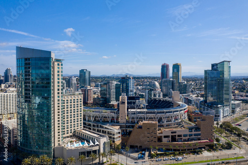 Aerial photo of the Baseball Stadium in Downtown San Diego. California, USA.