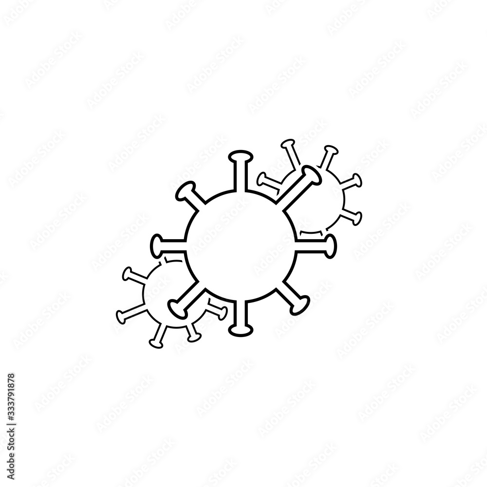 Coronavirus bacteria cell, 2019-nCoV. Isolated vector outline icon Coronavirus bacteria cell, 2019-nCoV. Isolated vector outline icon