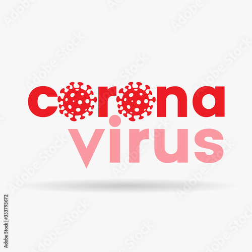 Coronavirus Lower Case Red Letters with Simplistic Icons
