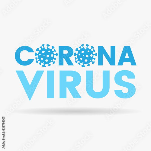 Coronavirus Upper Case Blue Letters with Simplistic Icons