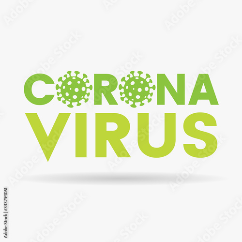 Coronavirus Upper Case Green Letters with Simplistic Icons