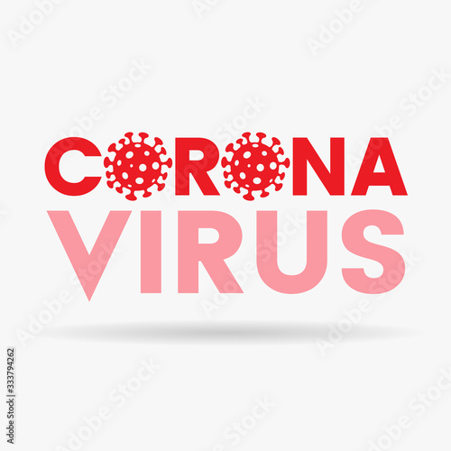 Coronavirus Upper Case Red Letters with Simplistic Icons