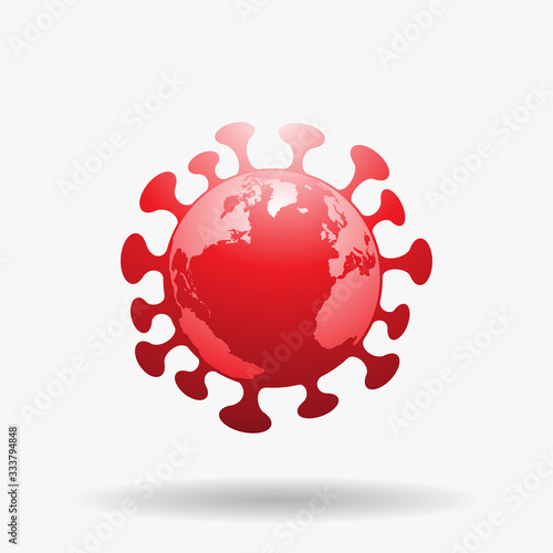 Globe Shaped Red Coronavirus Icon