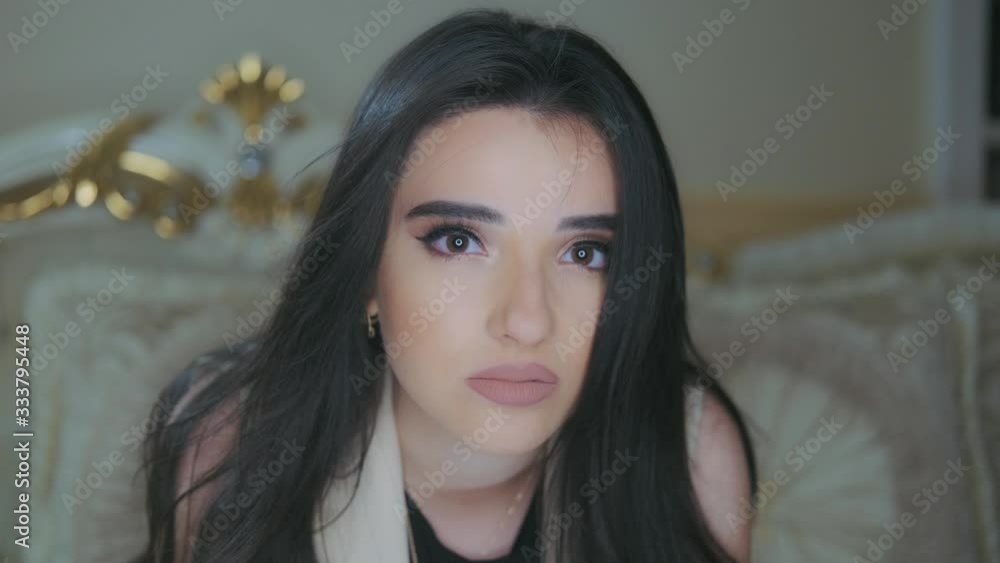 young beautiful model sad looking at camera and posing young beautiful model sad looking at camera and posing