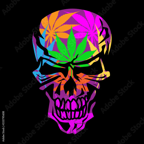 Psychedelic Skull Isolated Vector Illustration