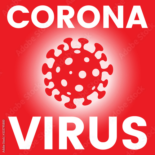 Square Poster of a Red Coronavirus Icon