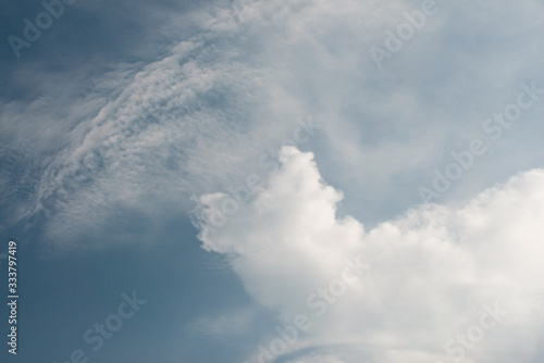 Fototapeta Naklejka Na Ścianę i Meble -  Soft White clouds in the blue sky, Blue sky and clouds background.