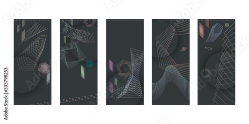 Art set of pastel restrained pale of templates for posting for social media stories trending or for printing postcards with your brand