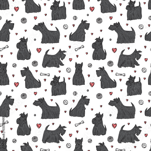 Canvas Print Dog Vector Seamless pattern